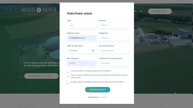 Créez votre compte investisseur