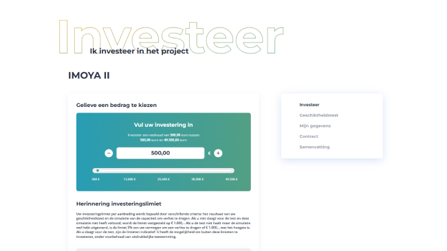 Simuleer uw investering
