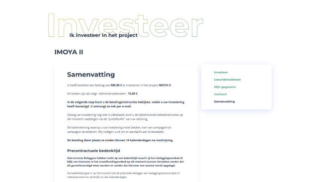Bevestig uw investering
